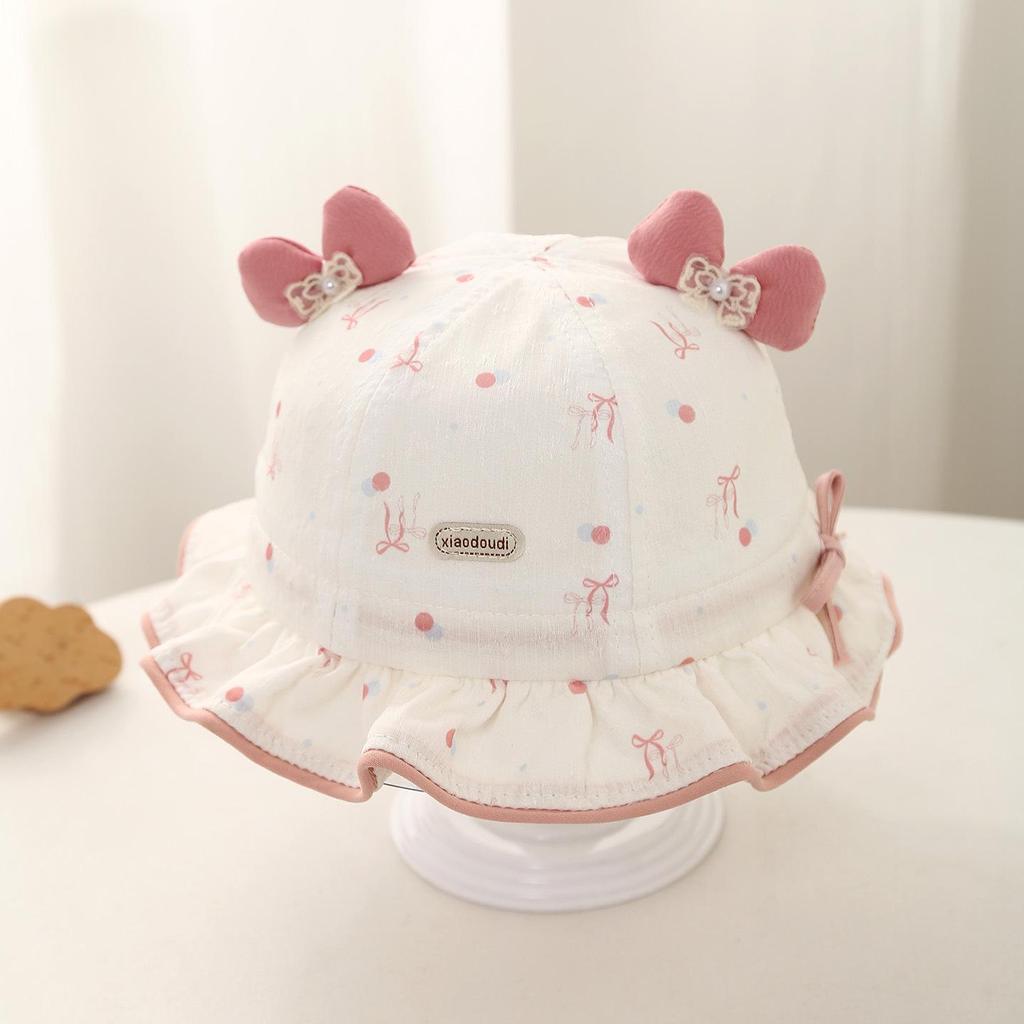 Spring Cute Princess Baby Girl Bucket Hat with Sun Protection for Infants and Toddlers
