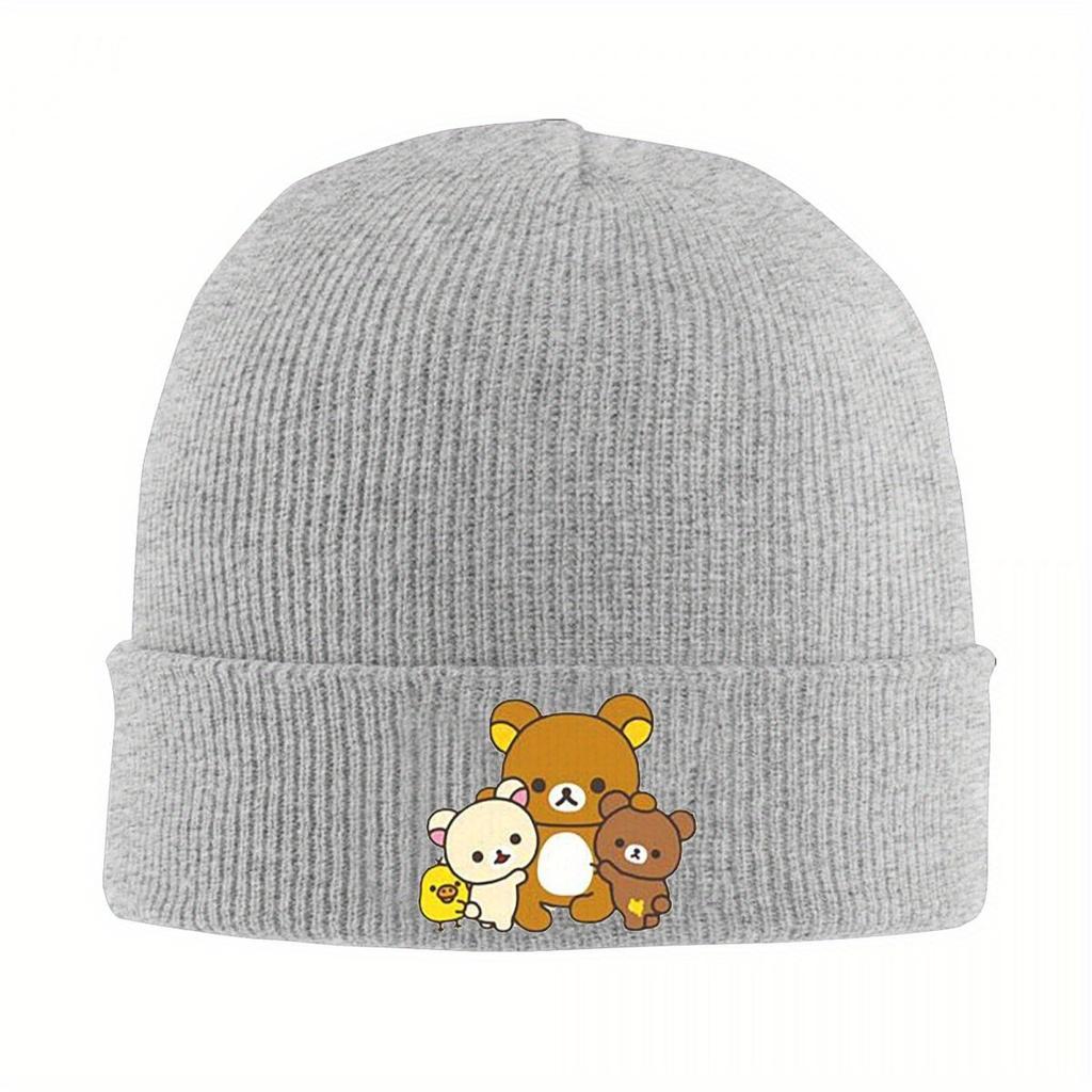 Rilakkuma Korilakkuma Bonnet Hats Beanie Hats Pattern Skullies Beanies Winter Casual Men Women Outdoor Thermal Elastic Cap