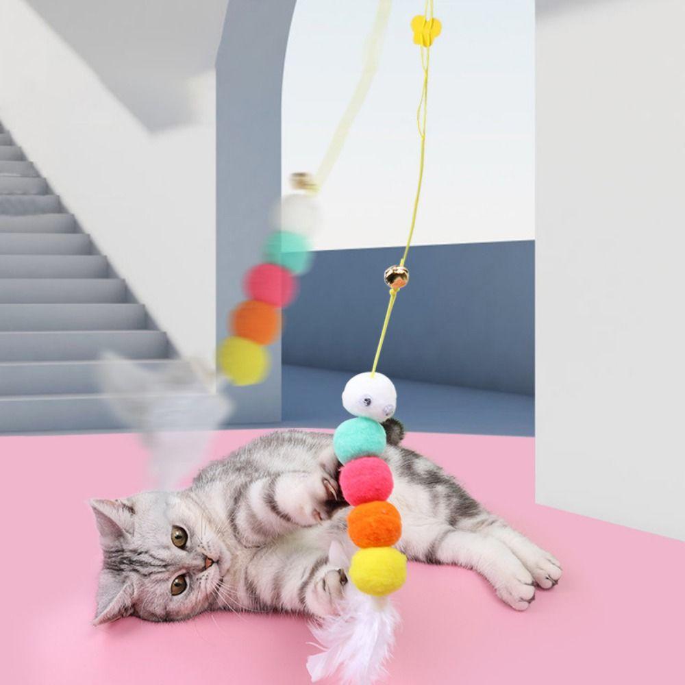 Cute Cat Accessories Cat Swing Toy Kitten Teaser Wand Door Hanging Cat Toy Interactive Cat Toy