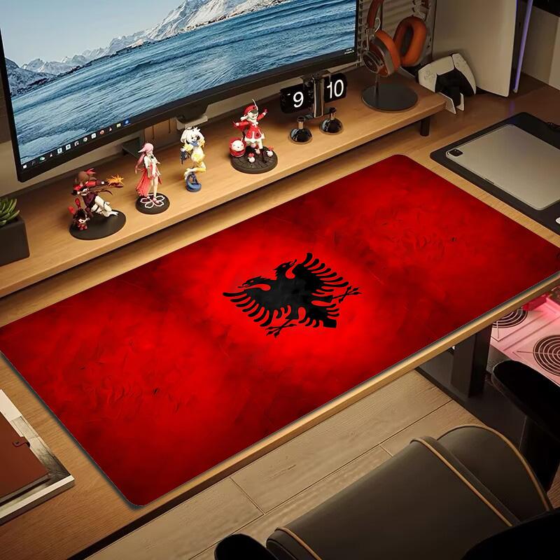 Albania Map Color Mouse Pad Large Gaming Table Cushion Non-slip Laptop Tablet Big Mousepad XXL Mat Mini PC Playmat With Lock edge