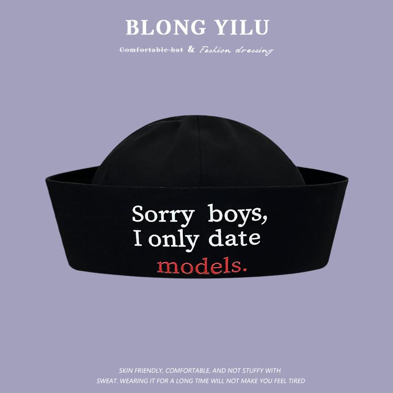 Sailor Hat With Bow Mesh Breathable Cotton For Summer And Spring Wear