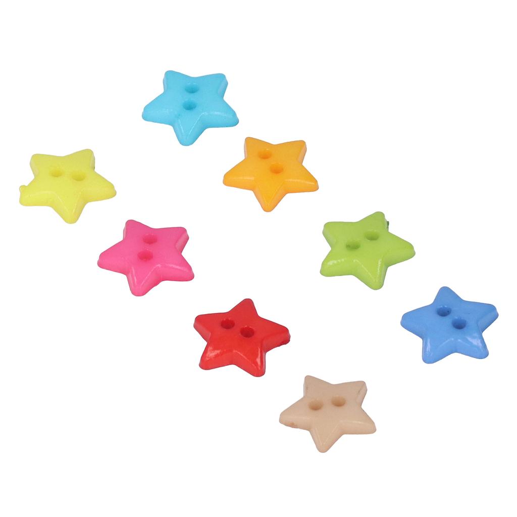 200Pcs Star Buttons Colorful Unique Design Cute Small Decorative Buttons for Sewing Decoration DIY Crafts