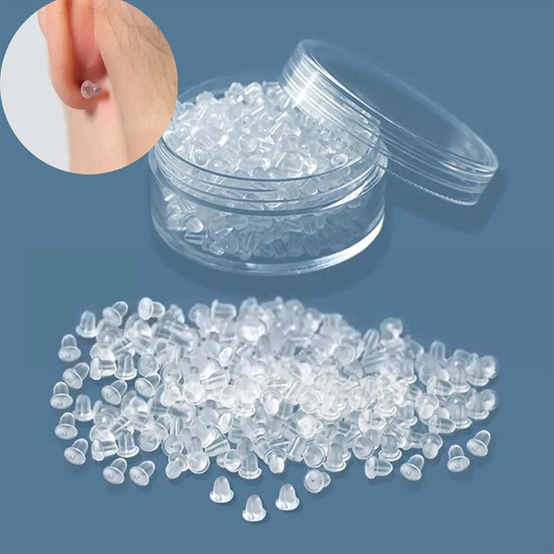 1 Schachtel Klare Weiche Silikon Gummi Ohrring-Verschlüsse Sicherheits-Kugelstopper Gummi Ohrring Schmuck Zubehör DIY Teile Ohrstöpsel