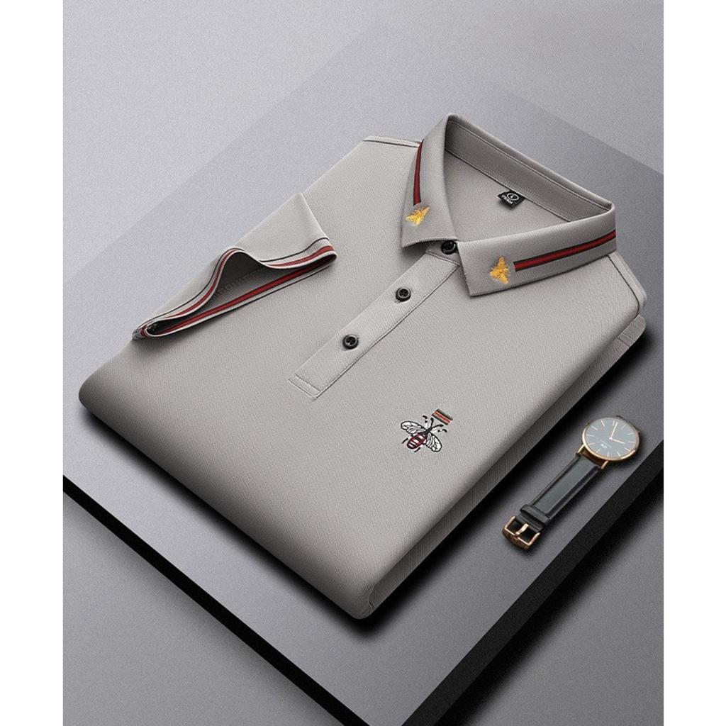 STORN Luxury Brand Quality Men's Polo Shirt Exquisite Bee Embroid Short Sleeve Summer Lapel T-Shirt Business Casual Trend Menswea Top