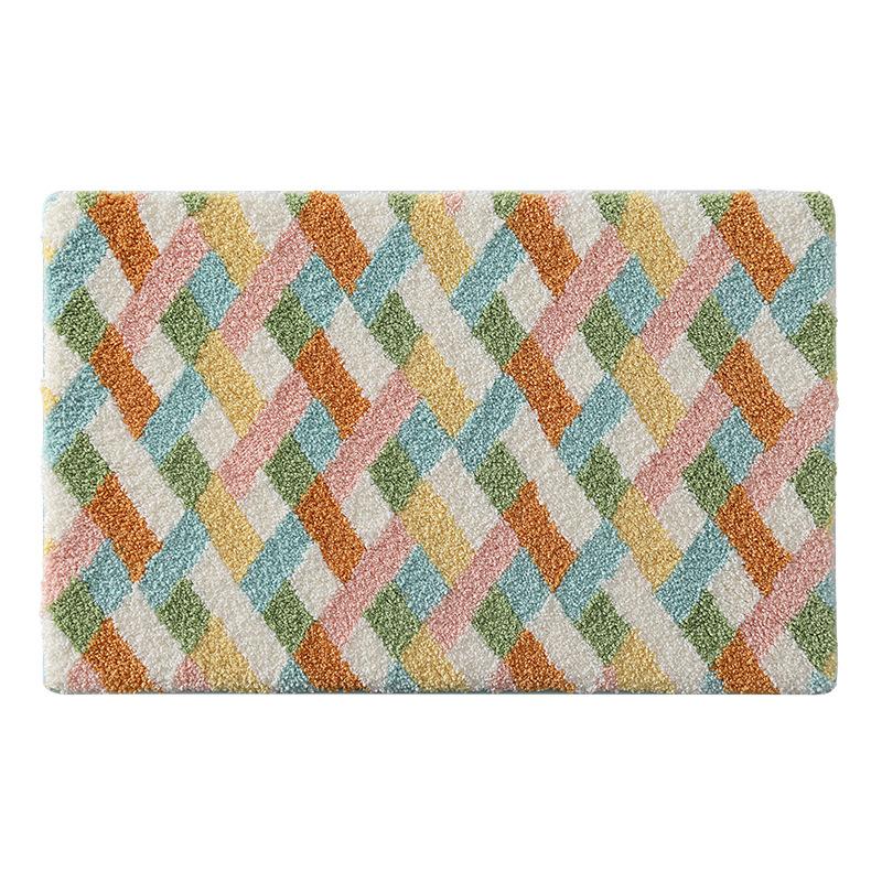 Flocked Non Slip Bathroom Mat Super Absorbent Quick Dry Shower Rug Machine Washable Soft Bath Floor Mat for Home Door Mat