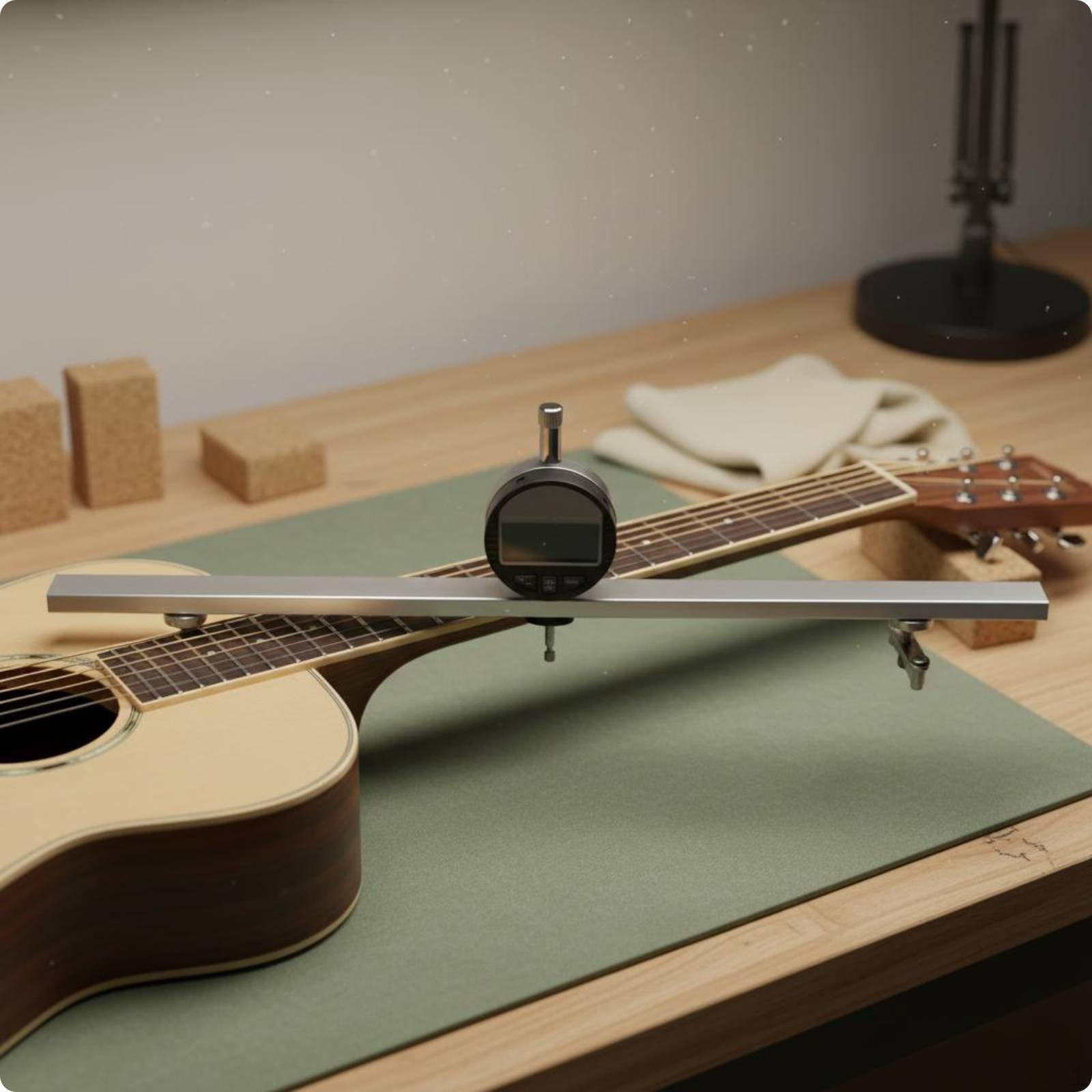 Neck Curvature Measurement Tool Gauge Fingerboard Straightness Guitar Digital Fretboard 42CM