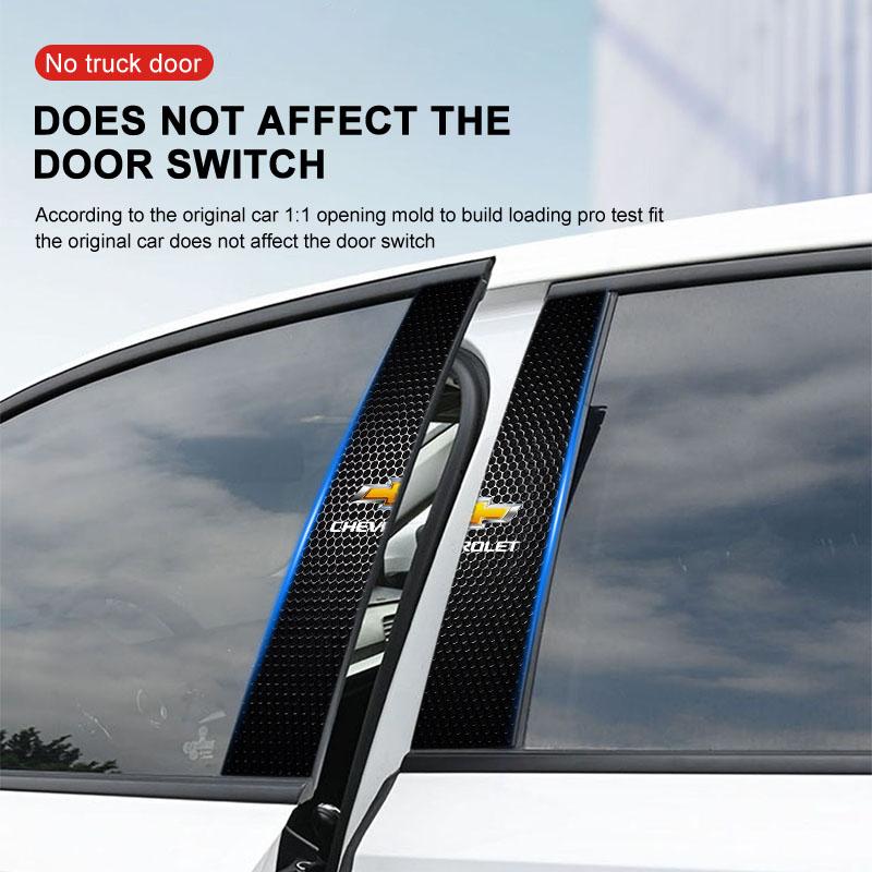 2Pcs Car Logo Center Pillar Protective Film Anti-scratch Sticker Decal For Chevrolet Cruz Mai Rui Bao Cobalt Impala Onix SS Pioneer Explorer Bolt EUV