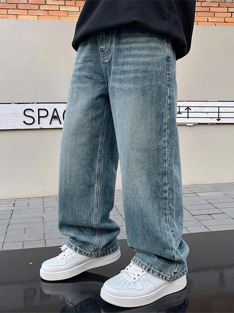 Trendige Koreanische Jeans für Kinder - Lässige Sportliche Straight-Leg Hosen für Teenager für Frühling/Herbst