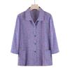 FENGXIAO Women's Retro Jacquard Loose-Fit Blouse