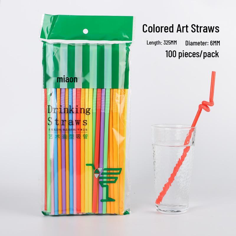 Colored Bendable Plastic Straws: Creative Black Transparent Art Straws for Drinks & Juice