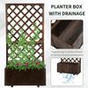 Garden Planter With Trellis 45L Raised Bed For Climbing Plants Vines Flowers Outdoor Planter Box For Patio 72.5 X 31.5 X 149.5 Cm Carbonised Finish
