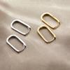 Real 925 Silver Oval Gold Hoop Earrings For Women Trendy Fine Jewelry Niche Geometric Advanced Accessories