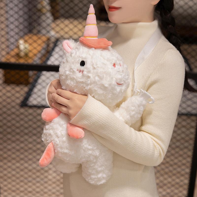 Cute Animal Dinosaur Unicorn Bag Plush Toy Doll Capybara Deer Doll Girl Bag Messenger Bag