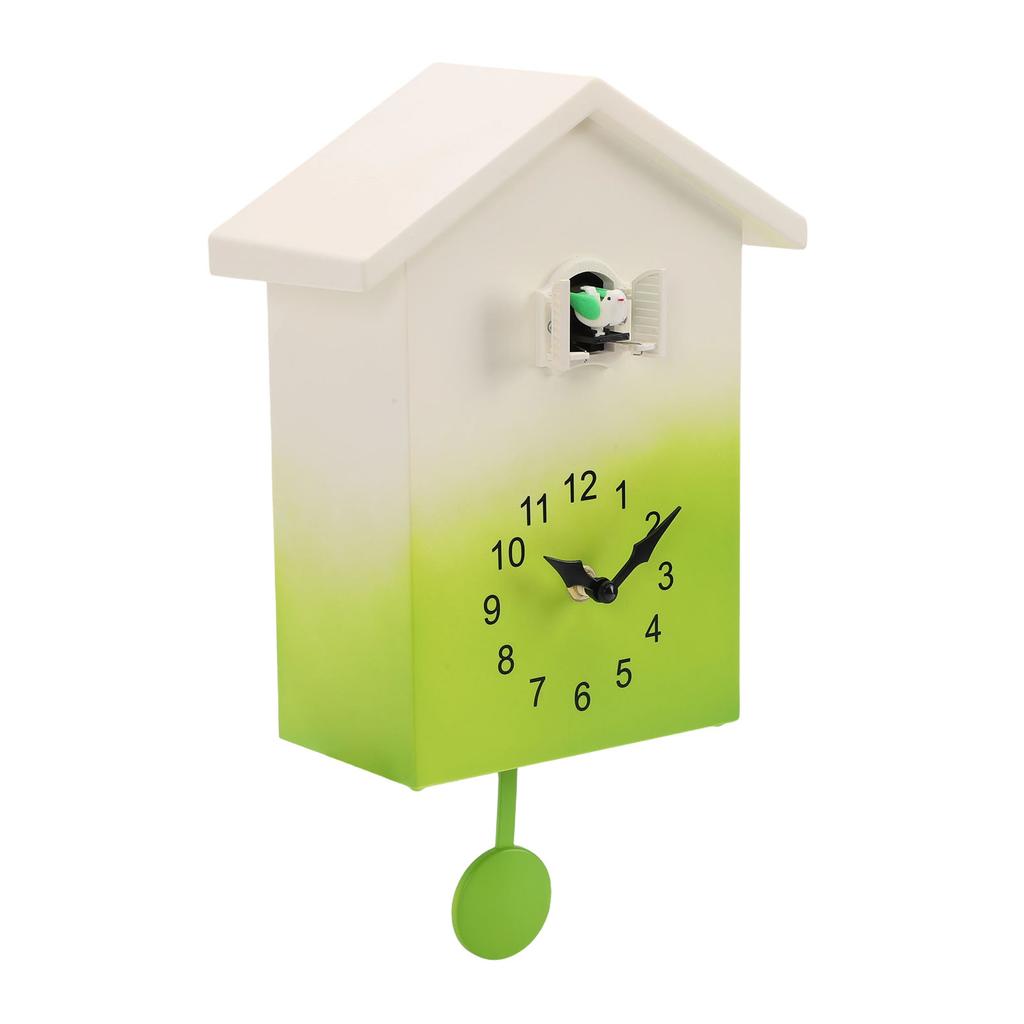 Cuckoo Clock with Cuckoo Bird Voices Modern Battery Operated Hourly Chiming Wall Clock for Study Living Room