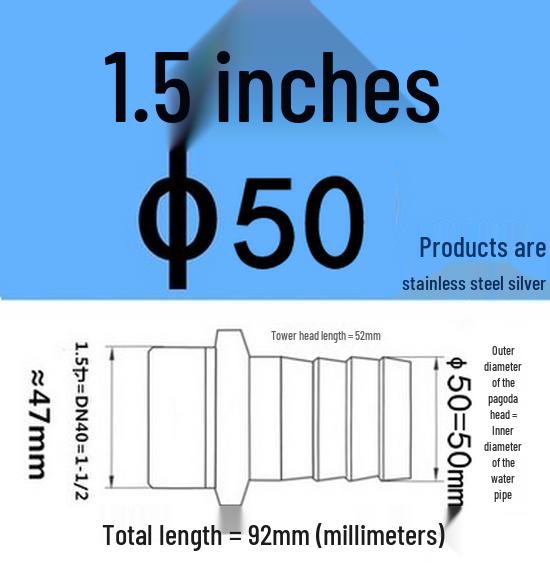 304 Stainless Steel Hex Threaded Water Hose Barb Connector