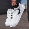 Fashion Men's Sports Shoes White Leather Flat Bottom Student Walking Shoes Anti Slip Boys' Lightweight Sports Tennis Shoes Large Size