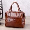 New Fashionable European and American Retro Bag Handheld Crossbody Oil Wax Leather Multi Pocket Pillow Women's Bag