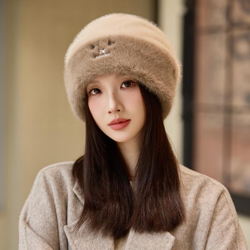 

Женская уличная мода Меховая шапка Теплая Ветрозащитная Шапка для головы Искусственный мех Шапки Дорожная Шапка для ушей one size