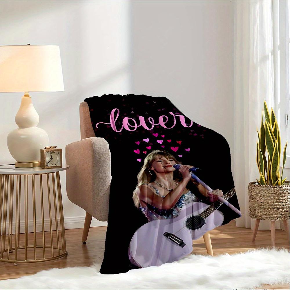1pc Taylor Swift Print Flannel Blanket -Suitable for All Seasons, Perfect for Home, Travel, or Camping - 061308