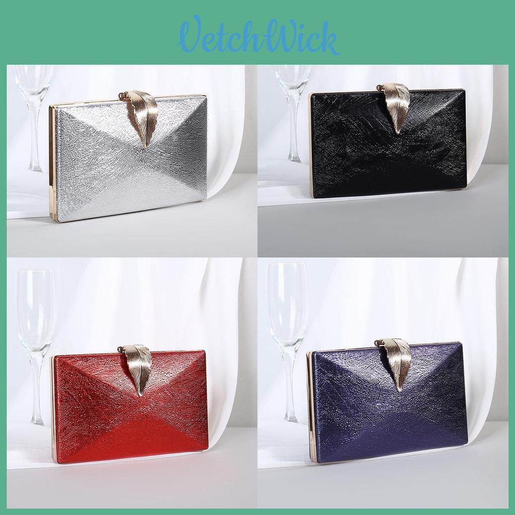 Fashionable Pu Crossbody Metal Leaf Handheld Bag For Daily Outfits