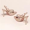 Damesko Vann Diamant 2025 Nye Slanke Hæler Spisse Høyhælte Sko med Pannebånd og Sandaler for Damesinglepumps