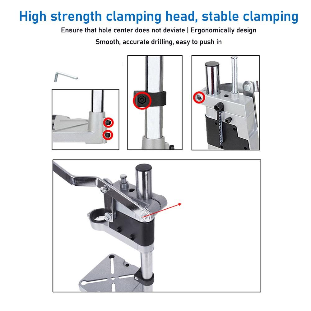 Aluminum Alloy Bench Drill Stand Adjustable Heavy Duty Drill Press Stand Single Hole Portable Drill Press Table
