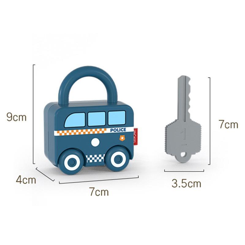Children Educational Toys Kids Learning Lock with Keys Car Numbers Matching & Counting Montessori Math Teaching Lock-Picking Toy