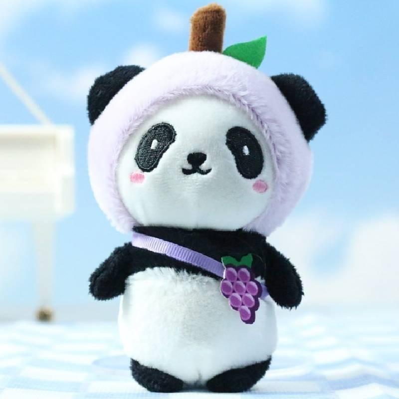 Adorable Plush Panda Keychain Soft Pp Cotton Stuffed Animal Bag Pendant Cute Toy