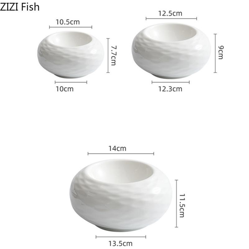 Household Ceramic Insulation Plate Restaurant Molecular Cuisine Cooking Dishes Creative Dim Sum Dessert Plate Kitchen Tableware