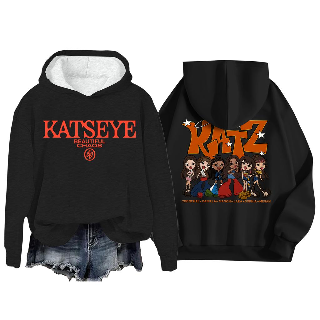 Women's Fashion Casual Long Sleeve Loose Printed Pullover Sports Long Sleeve Hooded Sweatshirt