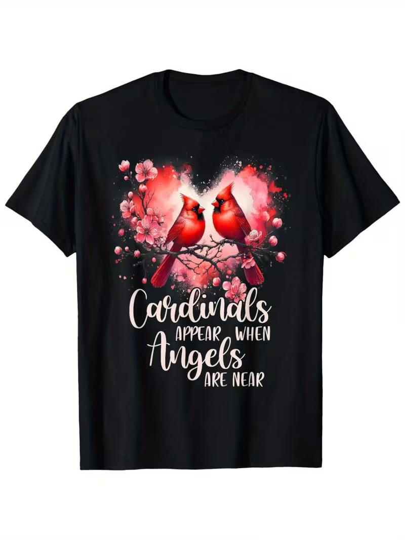 180g Cardinal Bird Memorial Cardinals Appear When Angels Are Near T-Shirt M