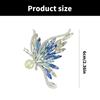 Fashionable Crystal Butterfly Pin with Gradient Colors Rhinestones Pearls Lapel Pin Accessory Breastpin for Social Event