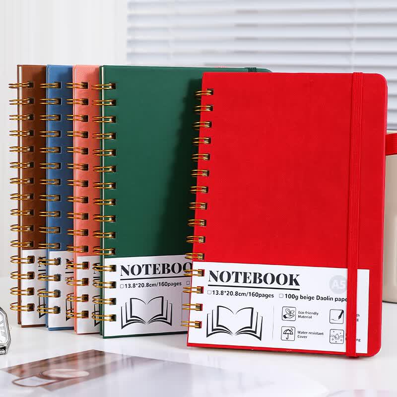 Jiarana A5 Hardcover Spiral Notebook with Strap