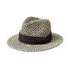 Encryption Three-Strand Salt Grass Panama Top Hat French Vintage Vacation Straw Hat Women'S Summer Sunscreen Shade Jazz Hat