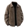 Men's Retro Color Lapel Leather Jacket Casual Sports Loose Coat