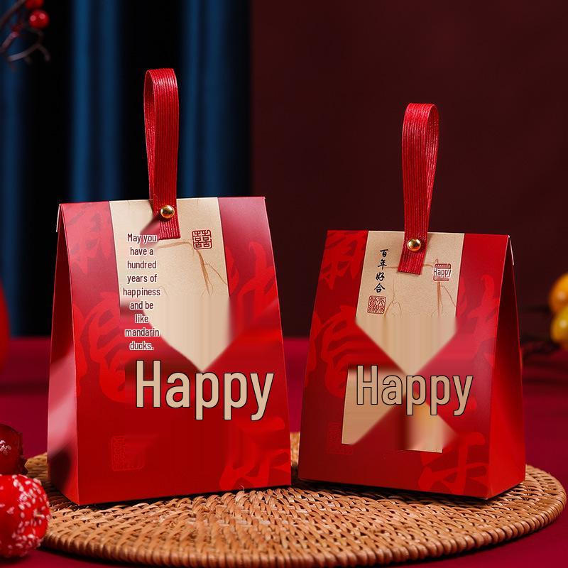 

Китайские свадебные бонбоньерки - бумажные подарочные сувениры в виде сумочки для новоселья Medium