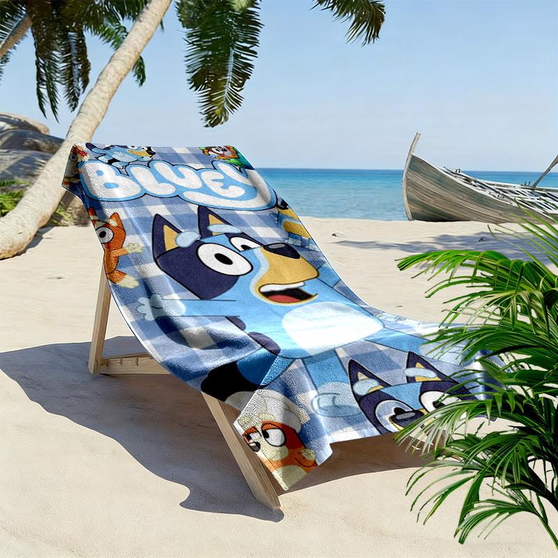 Bluey Print Beach Towel, Large Soft Quick Dry Towel for Beach Camping Swimming
