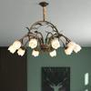 Scandinavian style Chandelier Nordic room apartment decoration pendant light floral wedding green leaf flower glass LED light