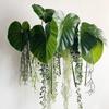 Green Plants Artificial Calla Leaves Plastic Artificial Arrowroot Leaf Banana Leaf  Room Decor