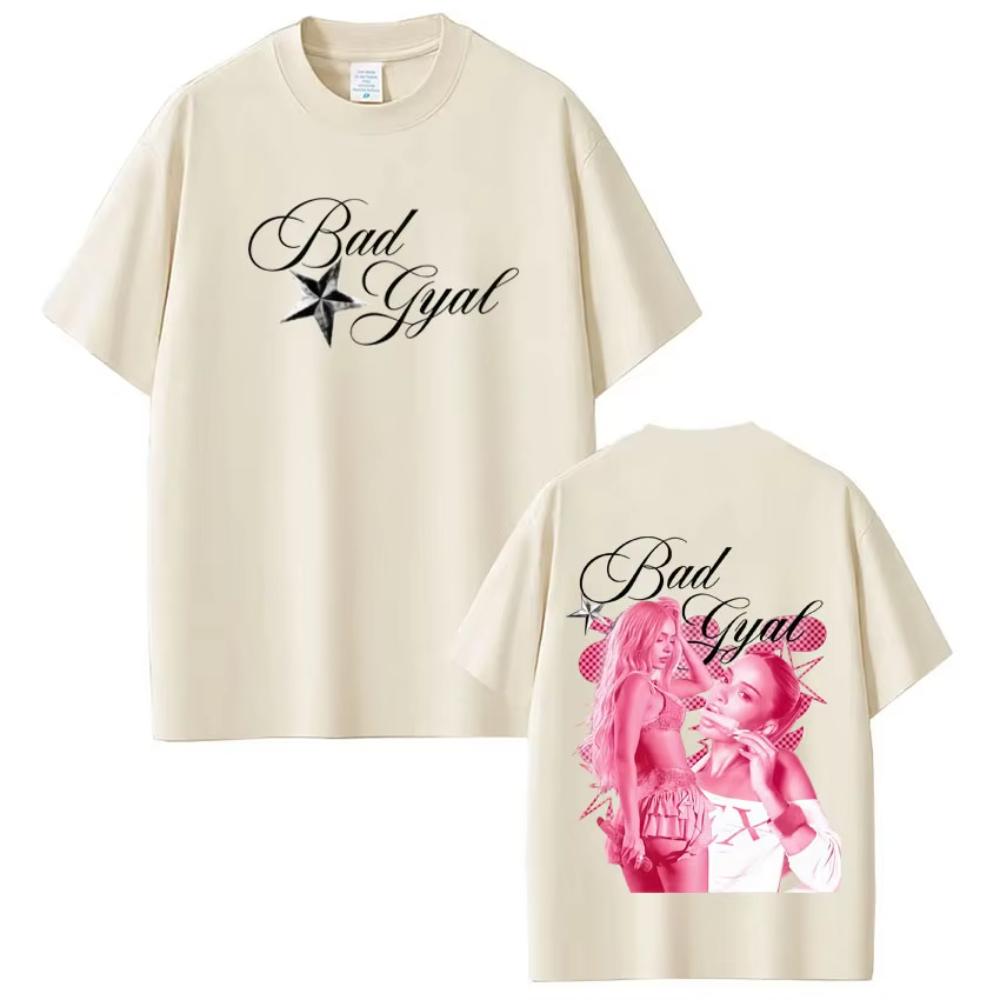 Singer Bad Gyal Tour Fashion Print T-shirts Men Women Harajuku T-shirt Summer Short-sleeved Casual Aesthetic Trendy T-shirt