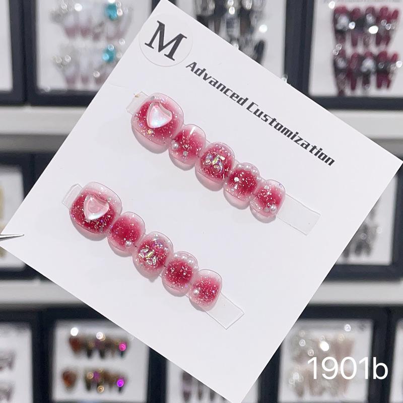 LinaBell 3D Bowknot Wearable Short Nail Stickers for Kids - Purely Handmade
