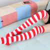 Black & White Striped Christmas Cosplay Over-the-Knee Socks - Japanese Style Student Socks