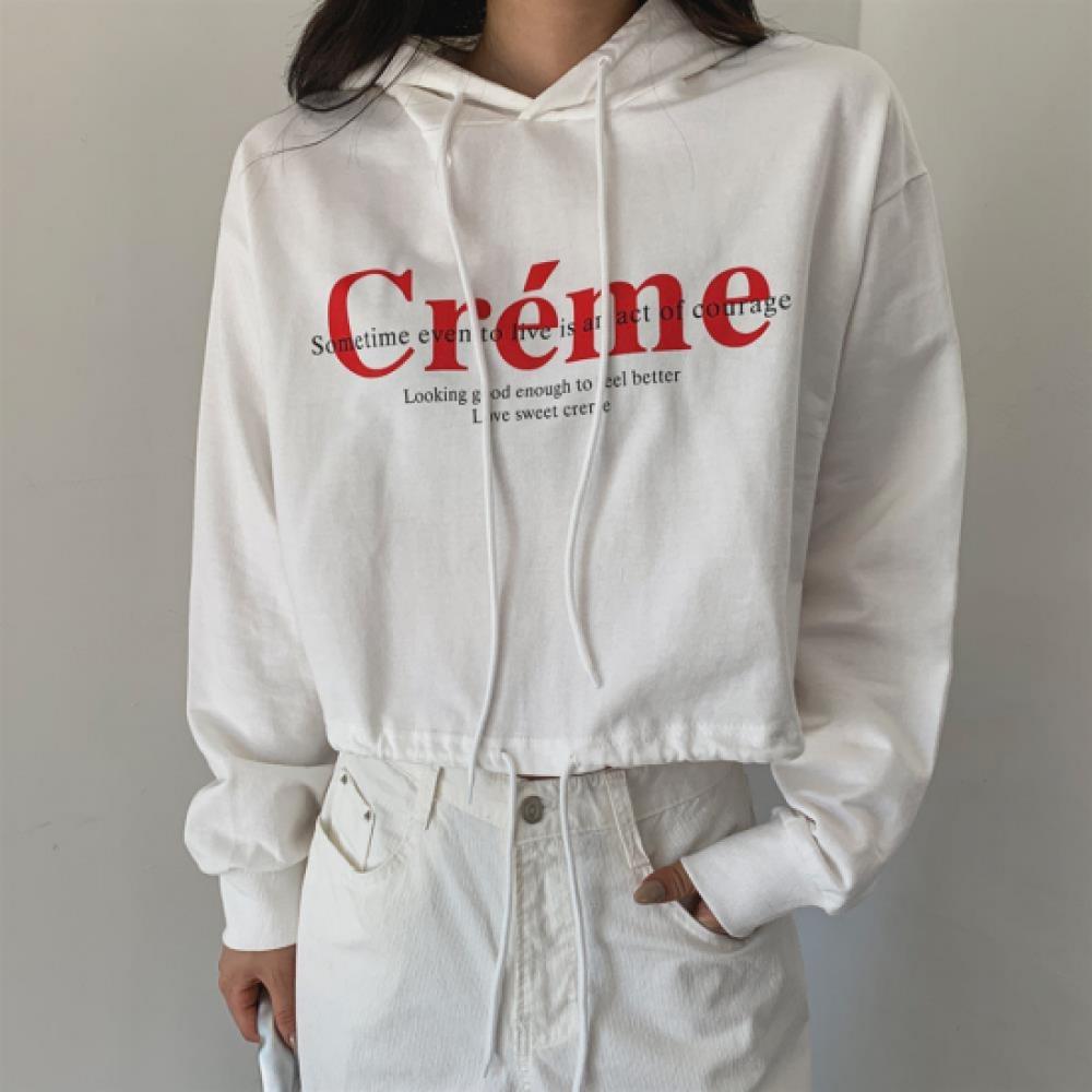 New Arrivals Open Run Women Kitsch Mood Lettering Cotton String Hoodie