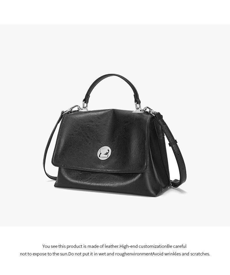 

Senior sense of ladies handbag,leather women s bag,retro commuter large capacity shoulder bag,fashi crossbody bag чёрный