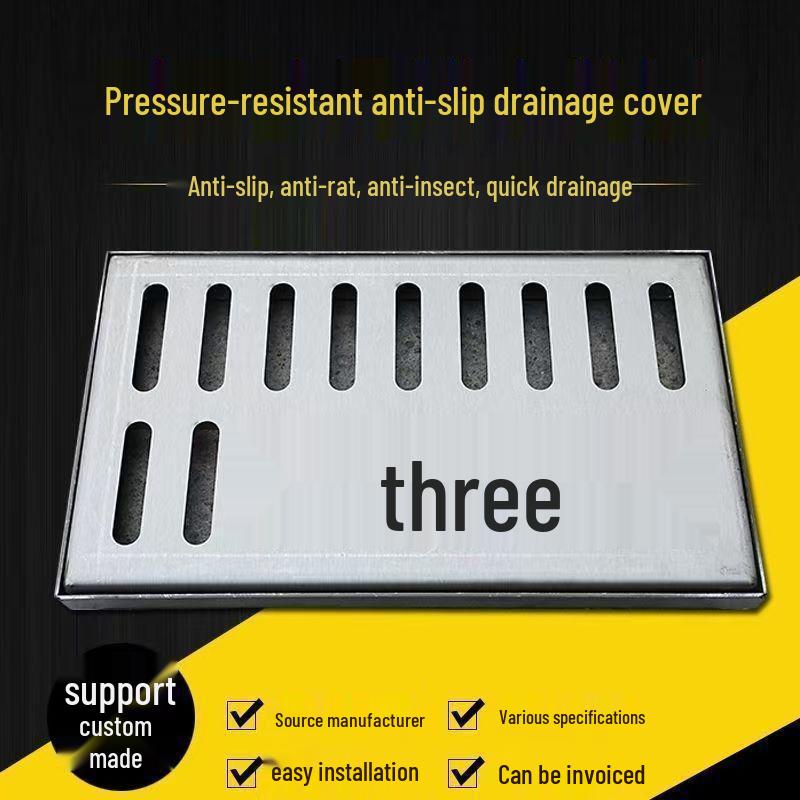 Universal Odor-Proof Stainless Steel Invisible Manhole Cover for Courtyard Drainage