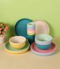 Wheat Straw Dinnerware Set Eco-friendly Safety Plates Cups Bowels Home Party Tableware Set Outdoor Camp Candy Colour Gift