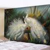 Tapisserie Murale Bohème Paon Cerf, Art Mural Animalique Psychédélique Sorcellerie, Affiche Esthétique Fond Murale Chambre à Coucher Maison