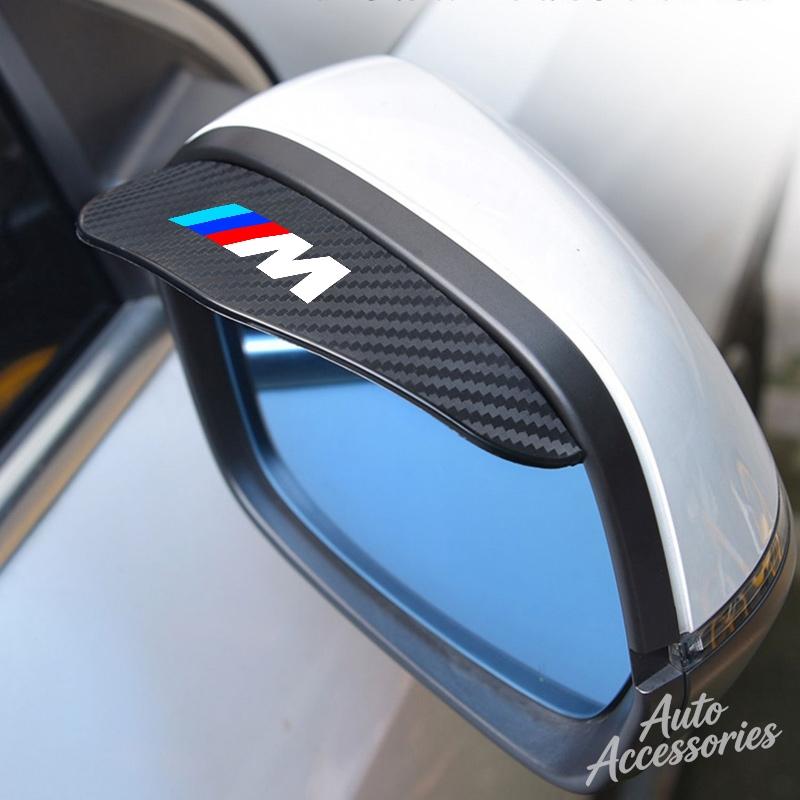 DZVA4 Car Rear View Mirror Rain Eyebrow Stickers Carbon Fiber Accessories For BMW M Sport M2 M3 M4 M5 M6 E46 E90 E60 E39 E36 F20 X3 X6