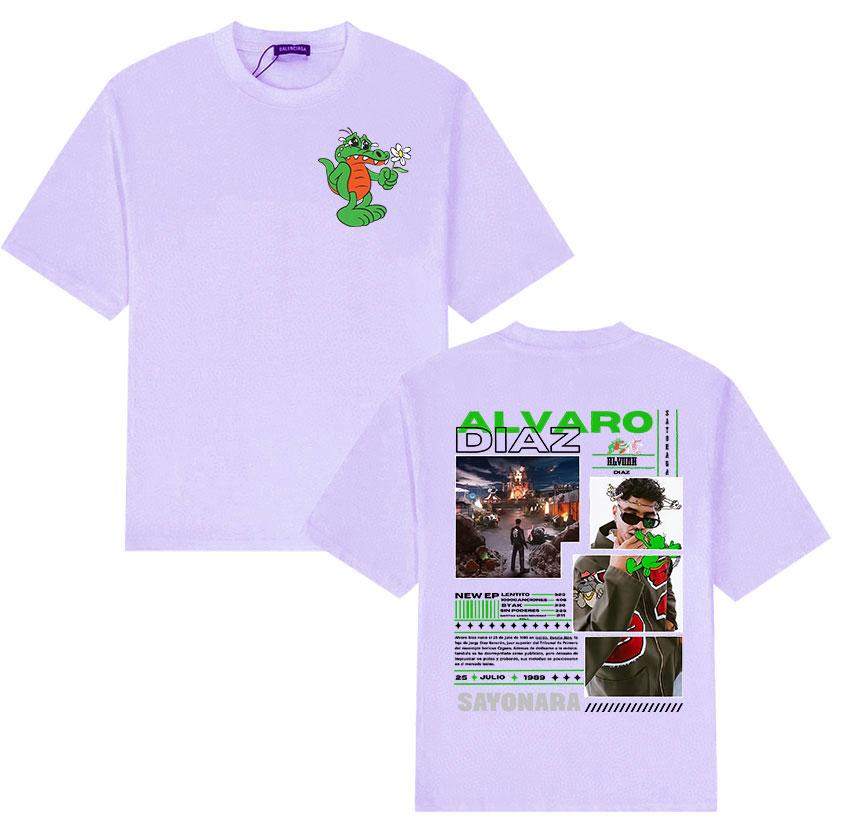 Rapper Alvaro Diaz Sayonara Album 2025 Graphic T Shirts Mens Top Hip Hop Street Fashion Cotton Short Sleeve Tshirt Streetwear