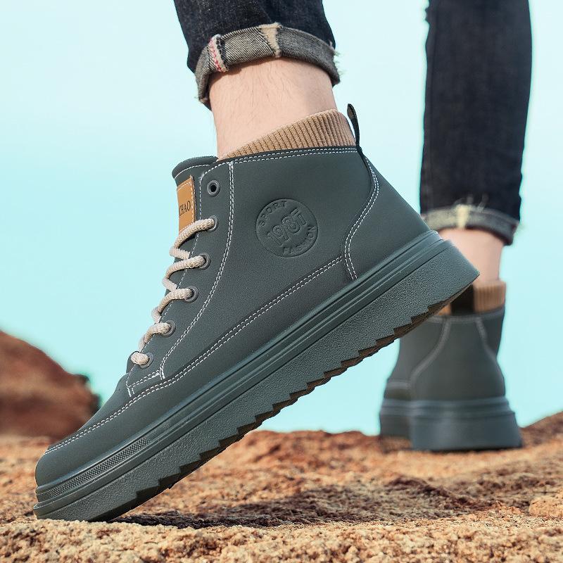 

Ботинки Мартина мужские высокие на толстой подошве увеличивающие рост рабочие ботинки с внутренней платформой черные высокие рабочие мужские ботинки ботинки цвета ревеня 39 зелёный